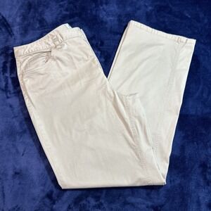 Talbots Straight Leg Khaki Pants Size 14 Stretch Cotton Spandex Lightweight